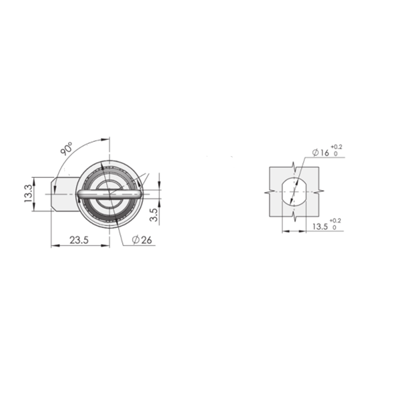 MS816-3S-4S 90° rotation 360N belastning rustfrit stål industrielle låse MS816-3S-4S 90° rotation 360N belastning rustfrit stål industrielle låse