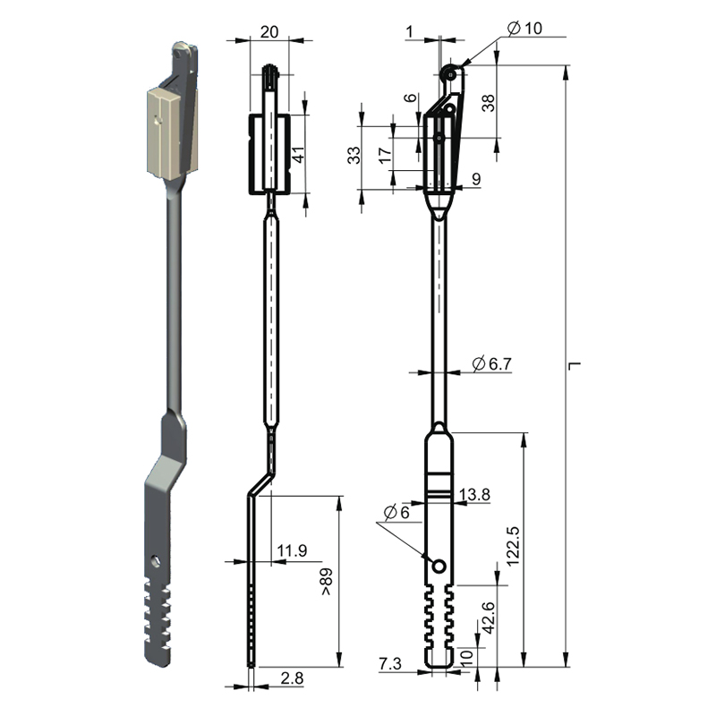 LG002-1 plejlstang industrilås tilbehør