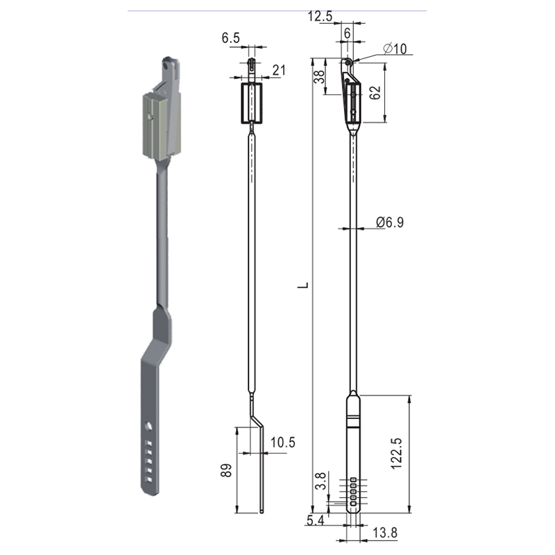 LG002-1A plejlstang industrilås tilbehør